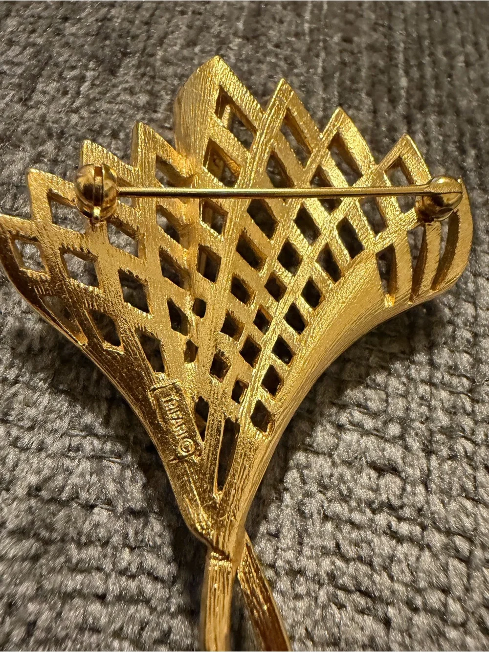 Trifari Gold-Tone Woven Fan Hair Clip